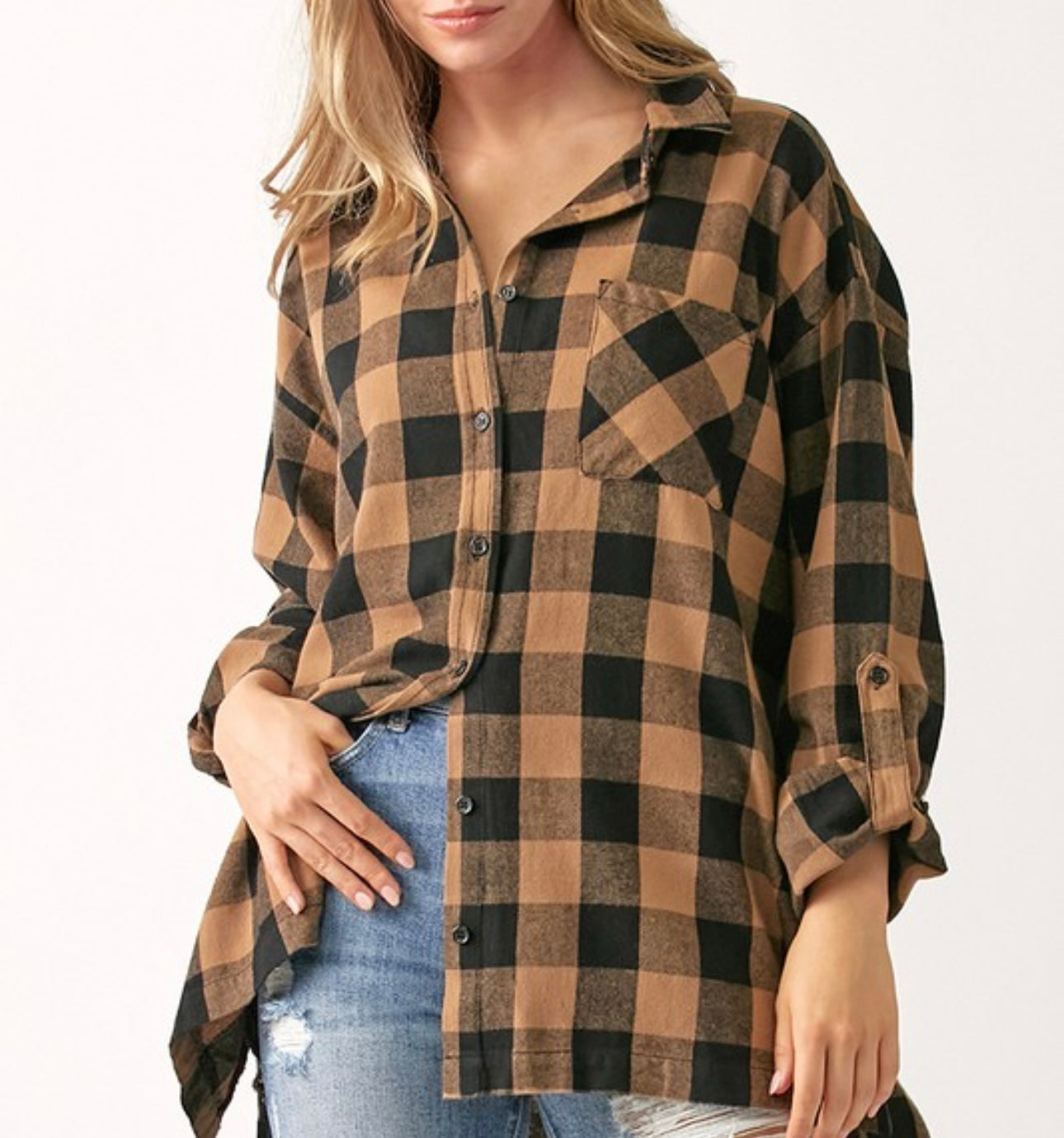 Curvy Fall Flannel Shirt