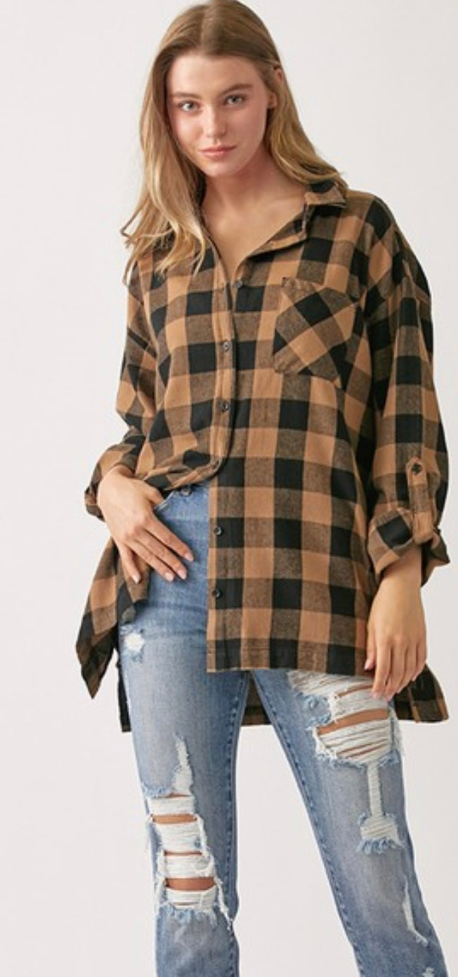 Curvy Fall Flannel Shirt